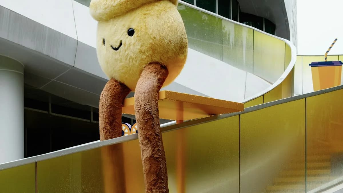 FlowAIVideo use case: giant plush mascot character for a recurring series