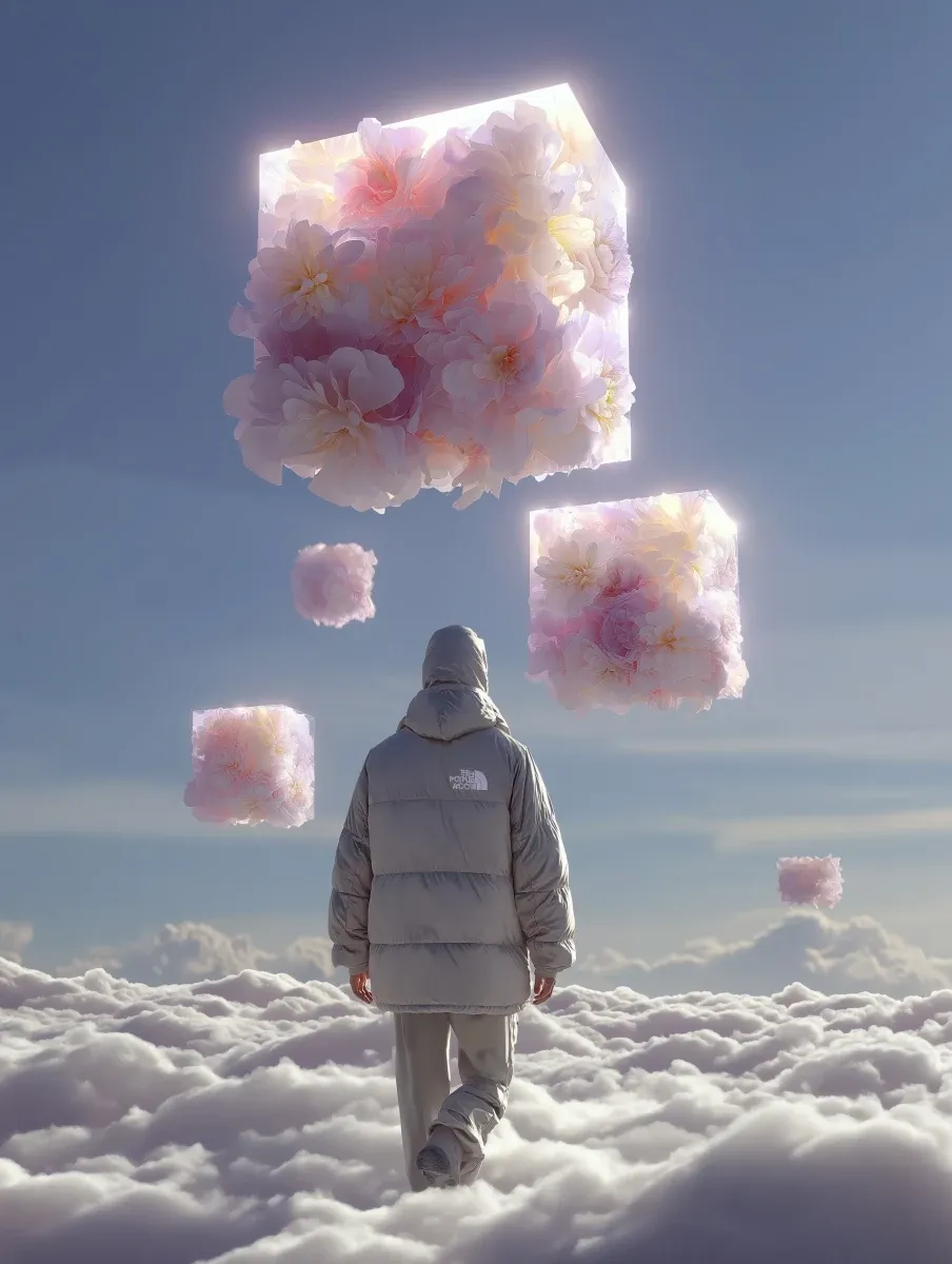 Walking Toward Floating Cubes