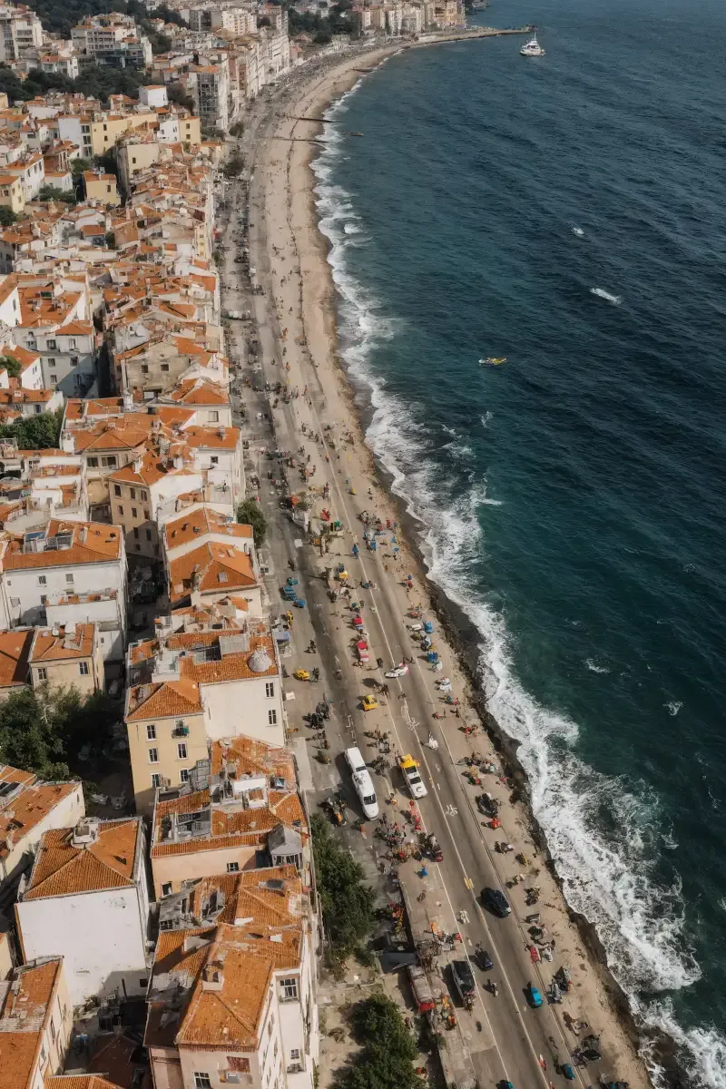 Aerial Coast, Red Roofs