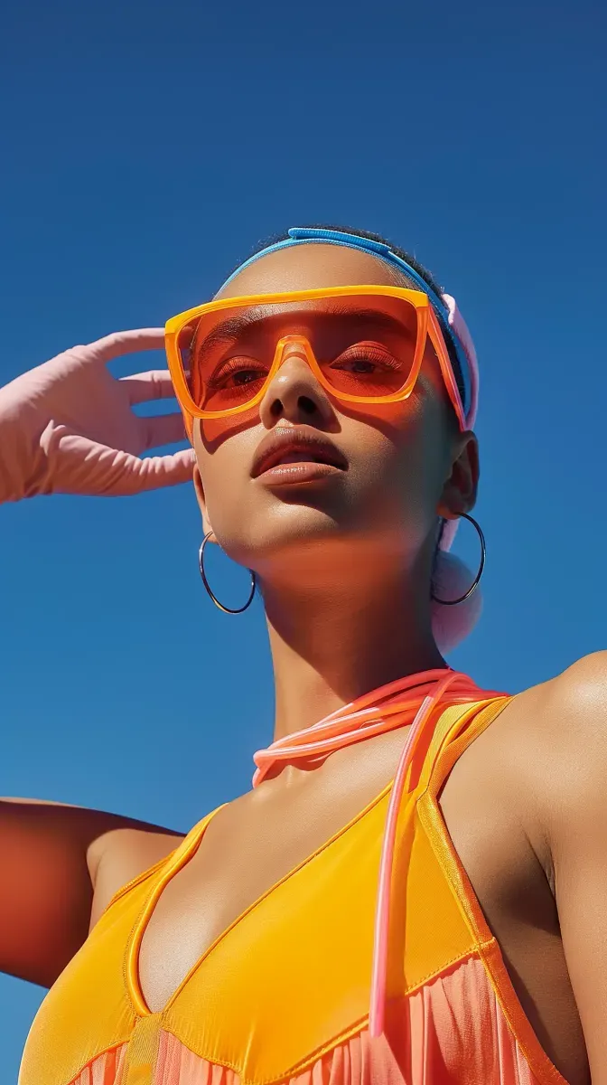 Orange Visor Fashion Shot