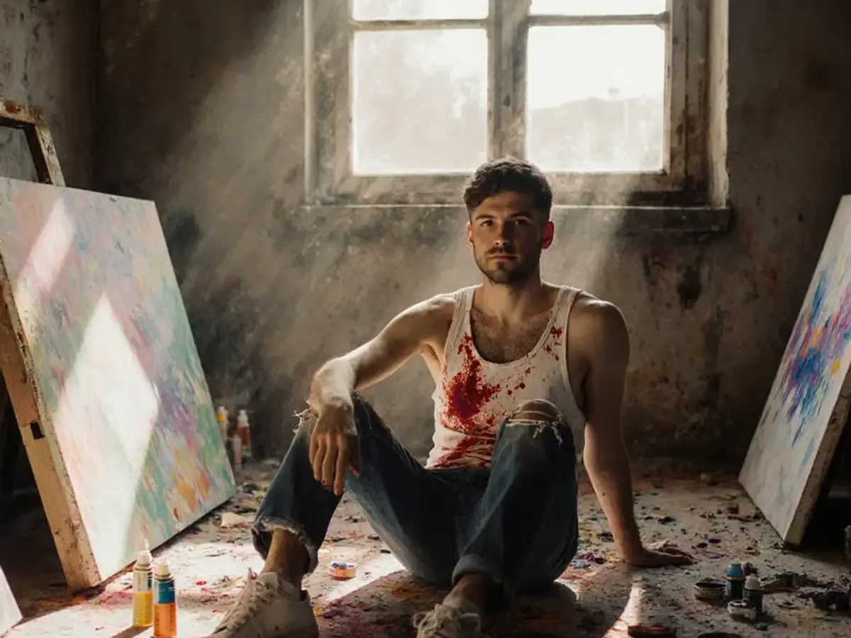 FlowAIVideo text-to-image portrait of a painter in a sunlit studio